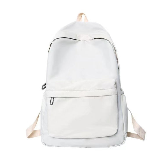 Solid color simple backpack-white-1 piece