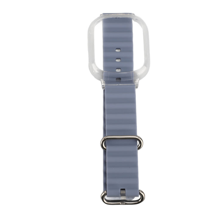 silicone replacement wristband for Watch 4 with metal clasp on a white background